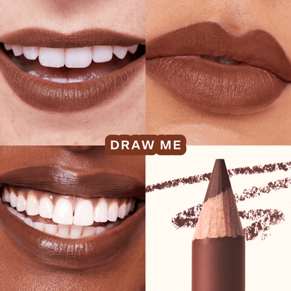 Shade: Oneliner in Draw Me + ShineOn Lip Jelly in Almond [Shown is the Chocolate Brown Duo]