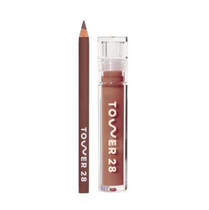 Shade: Oneliner in Draw Me + ShineOn Lip Jelly in Almond [Shown is the Chocolate Brown Duo]