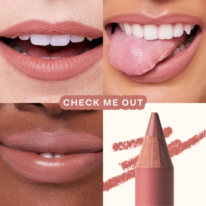 Shade: Oneliner in Check Me Out + ShineOn Lip Jelly in Pistachio [Shown is the Nude Pink Duo]