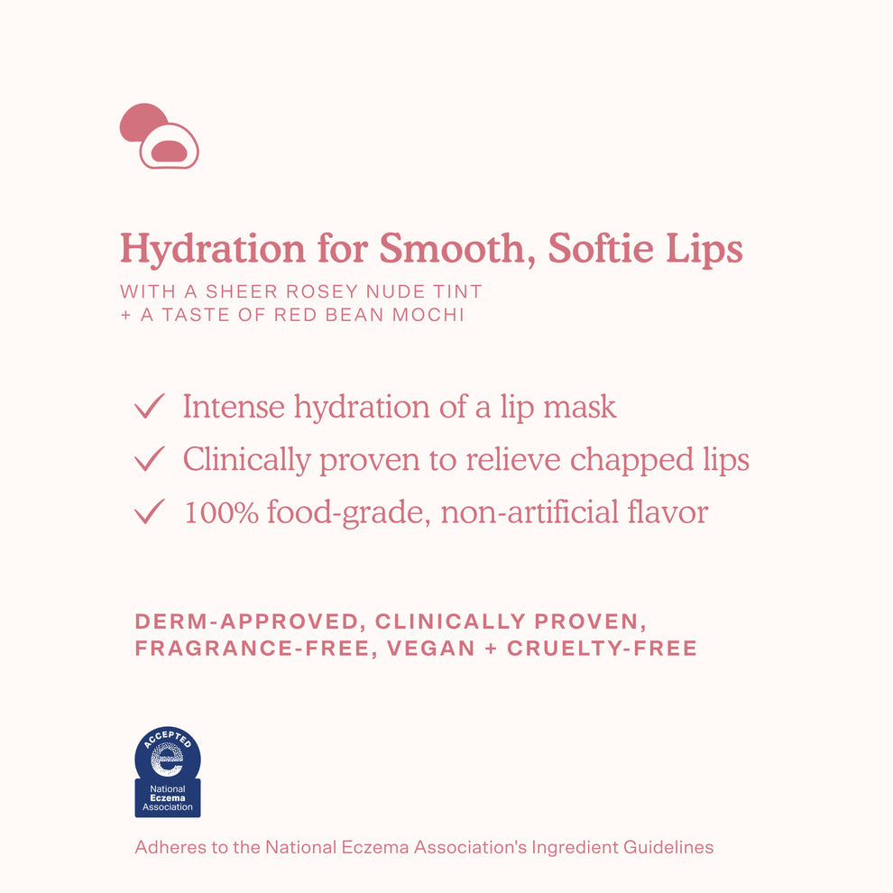 [The key highlights of Tower 28 Beauty LipSoftie™ Lip Treatment Red Bean Mochi listed out