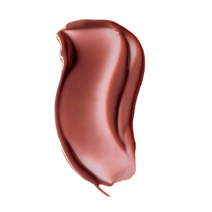 Red Bean Mochi [A swatch of Tower 28 Beauty LipSoftie® Lip Treatment in Red Bean Mochi on a white background]